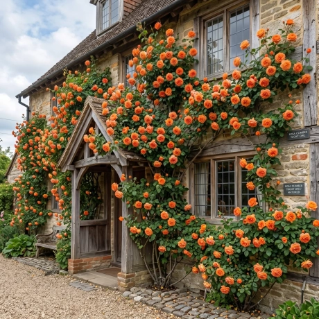Trandafir urcator Orange -  la Ghiveci