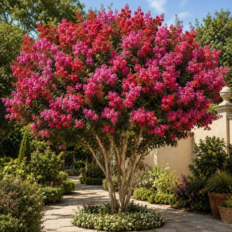 Lagerstroemia Indica - Liliacul Indian Bicolor Roz cu Rosu la Ghiveci