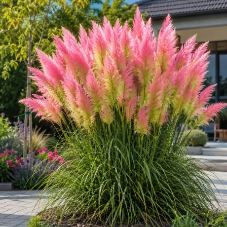 Iarba de Pampas Pink Lime la Ghiveci