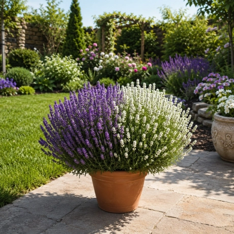 Lavanda Duo Elegance Mov-Alb la Ghiveci