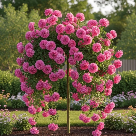 Trandafir Pomisor Plangator Roz la Ghiveci