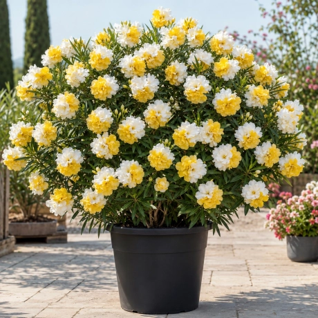 Leandru Tufa Bicolor Parfumat - Galben cu Alb