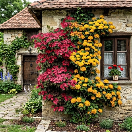 Hortensia Cataratoare Bicolora - Rosu si Galben