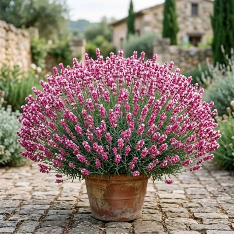 Lavanda Tufa Bicolora Ticlam cu Alb - La Ghiveci