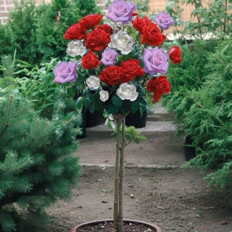 Trandafir Pomișor - TRICOLOR ELEGANCE