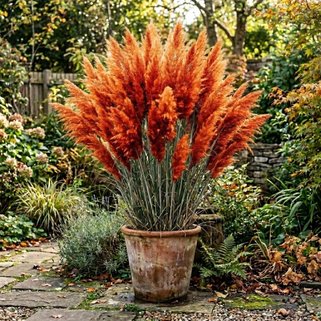 Iarba De Pampas Orange La Ghiveci