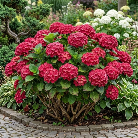 Hortensia macrophylla Red Miss Hepburn la Ghiveci